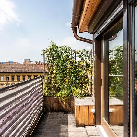 公寓 Sunny Stylish Rooftop Private Balcony Shared Jacuzzi Mk2 布达佩斯